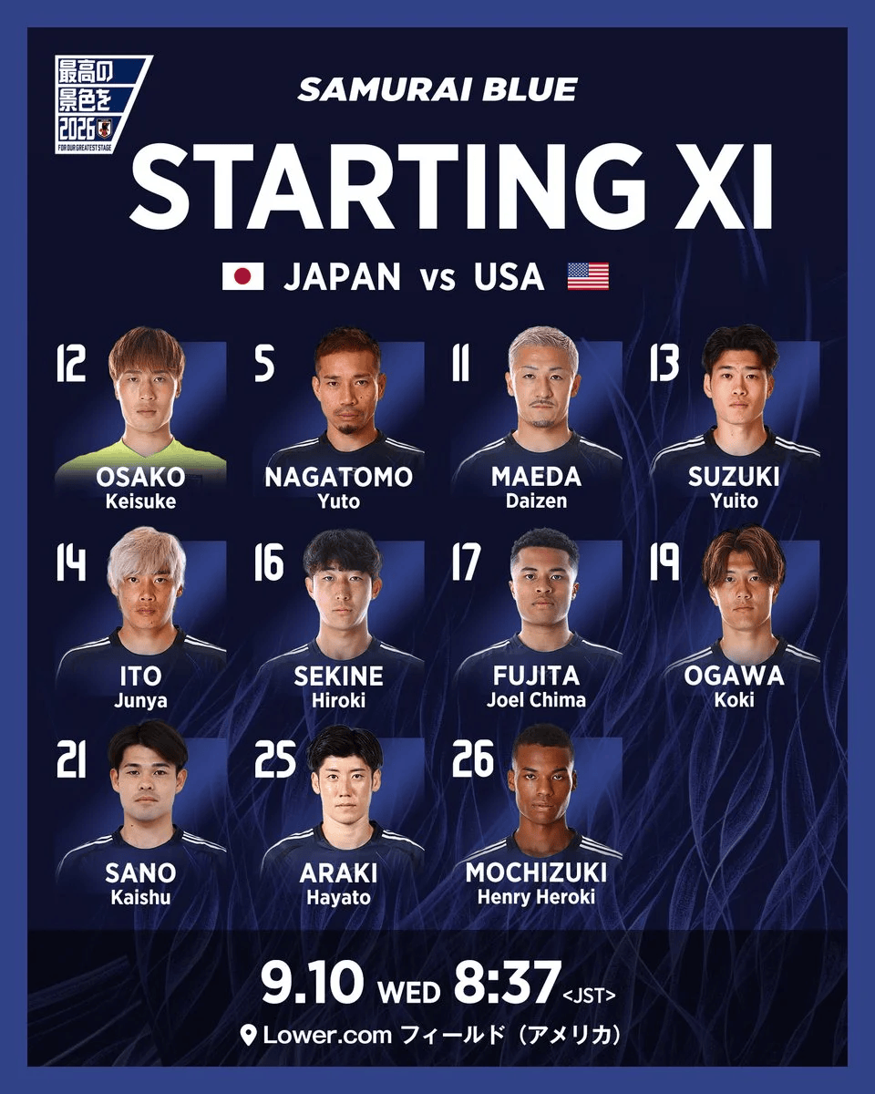 双方公布首, alt, 日本队vs 双方公布首, alt, 日本队vs